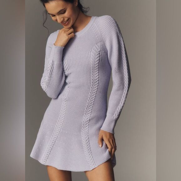 Anthropologie Purple Dolman Sleeve Sweater Dress - Picture 1 of 5